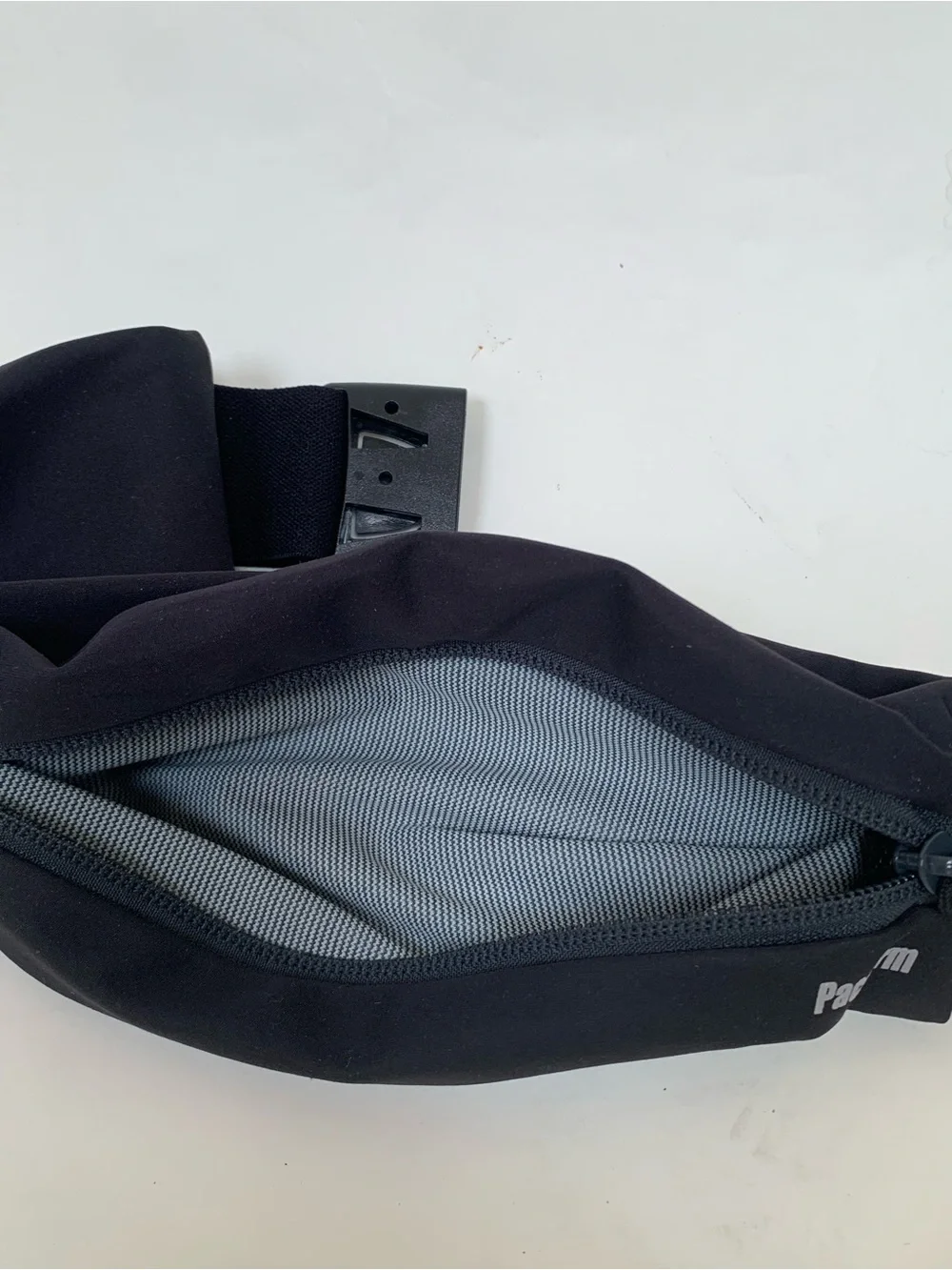 Pacearm Black Running Waist Pack Zippered Pockets Adjustable Waist